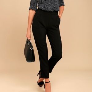 Lulu Black High-Waisted Trouser Pants
